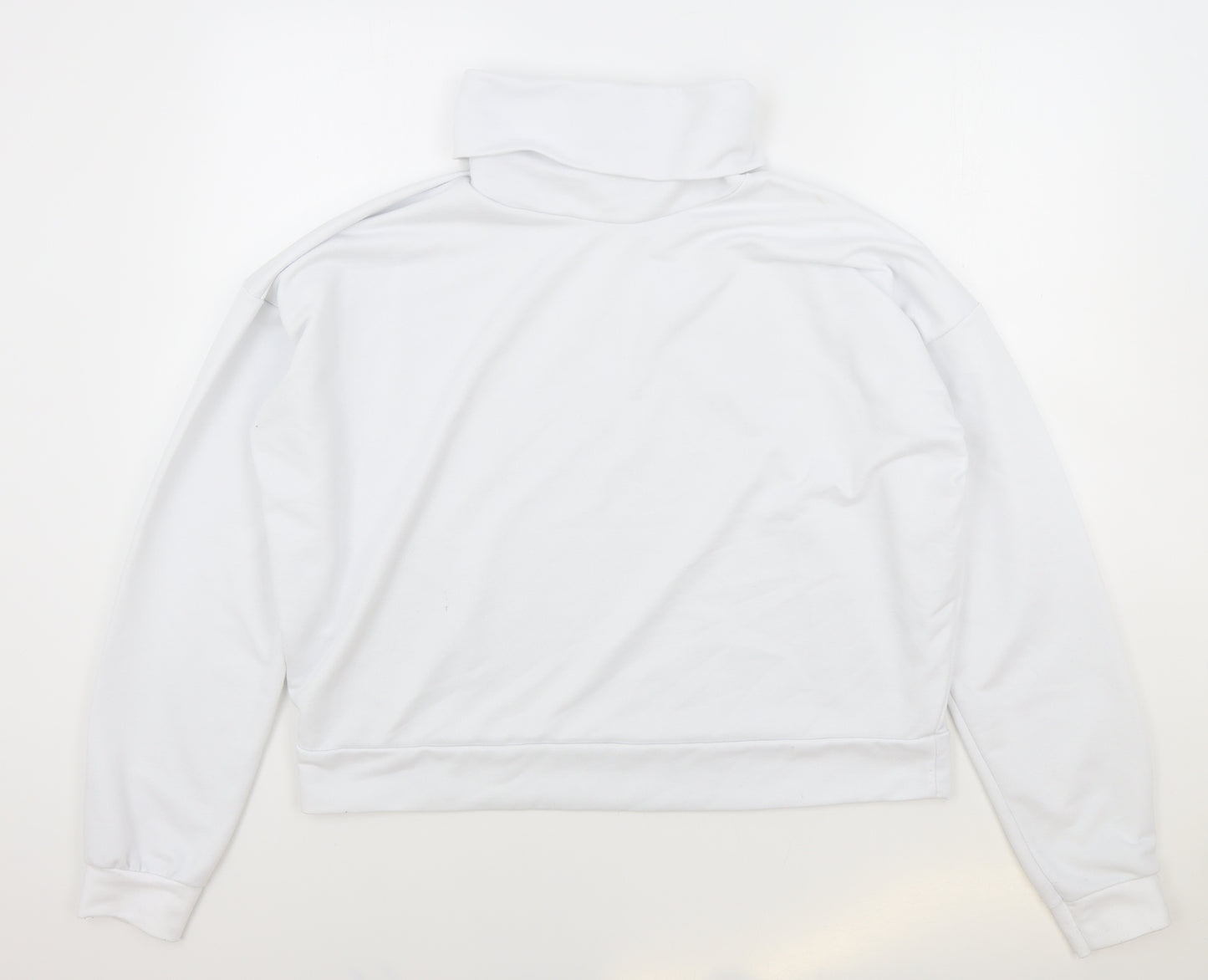 PRETTYLITTLETHING Womens White Cotton Pullover Sweatshirt Size 12 Pullover