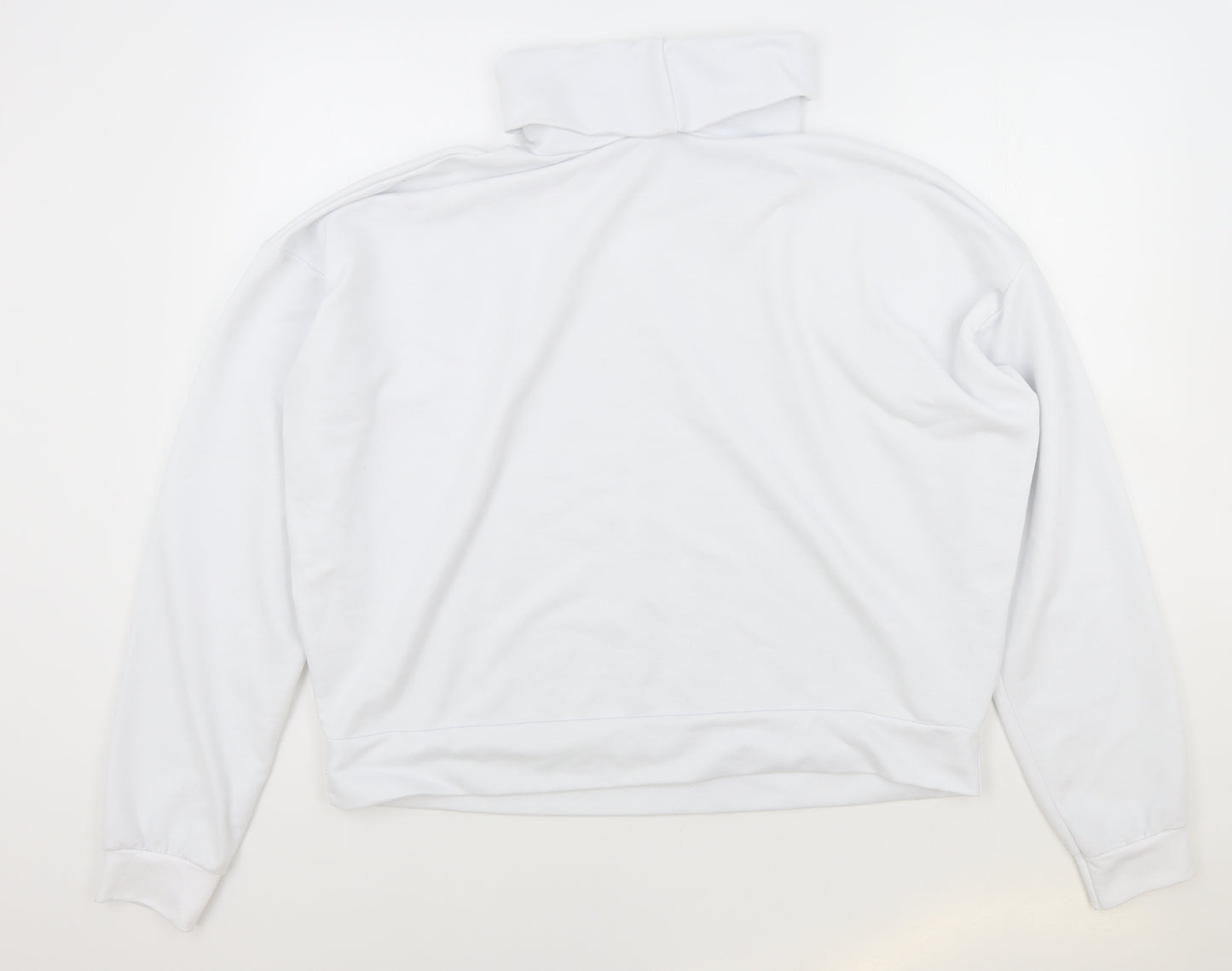 PRETTYLITTLETHING Womens White Cotton Pullover Sweatshirt Size 12 Pullover