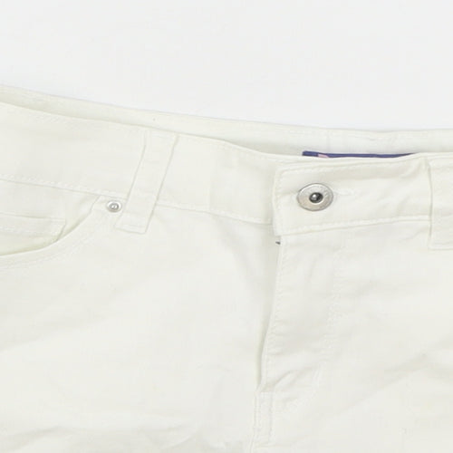 Butt Womens White Cotton Mom Shorts Size S Regular Zip