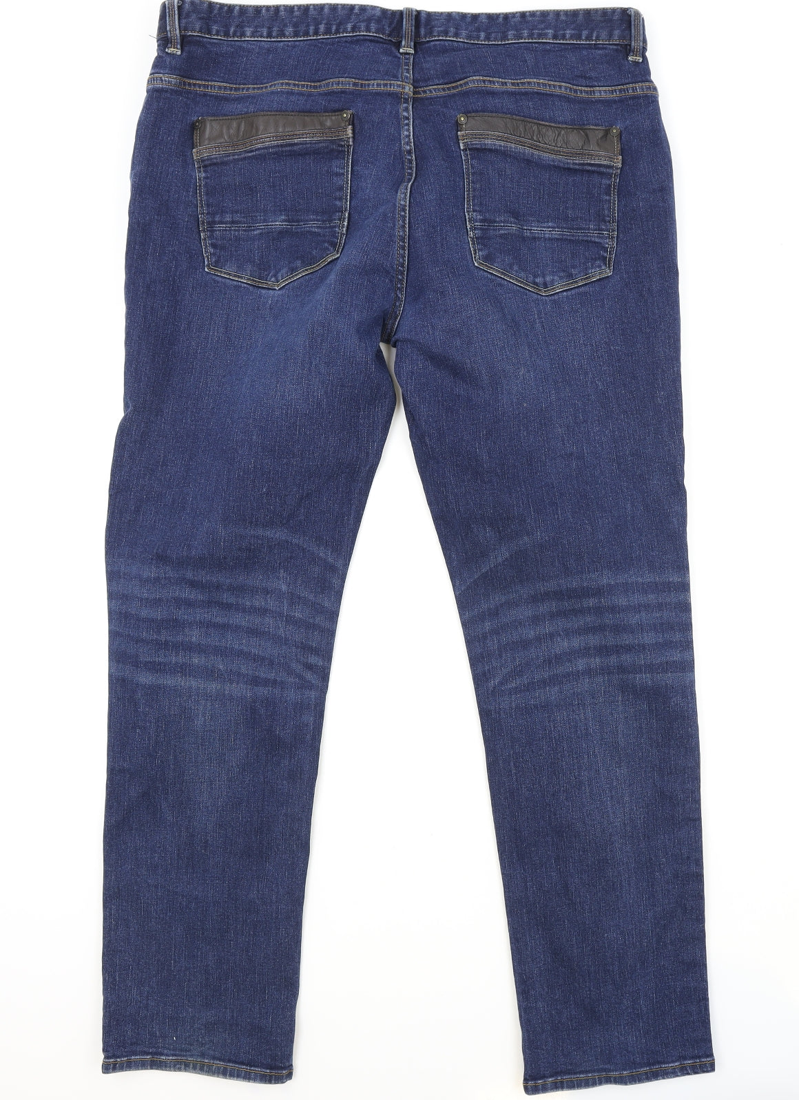 NEXT Mens Blue Cotton Straight Jeans Size 38 in Regular Zip