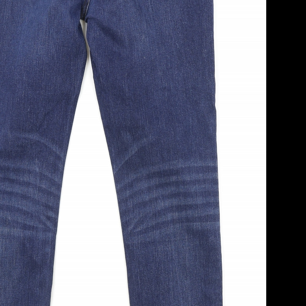 NEXT Mens Blue Cotton Straight Jeans Size 38 in Regular Zip