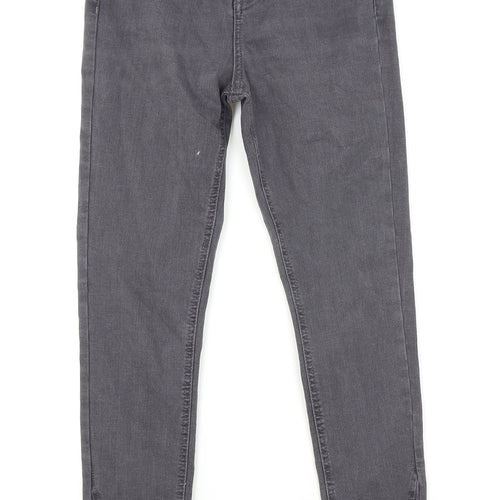 Dorothy Perkins Womens Grey Cotton Skinny Jeans Size 8 Regular Zip - Shape & Lift
