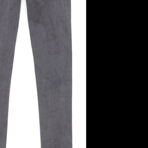 Dorothy Perkins Womens Grey Cotton Skinny Jeans Size 8 Regular Zip - Shape & Lift