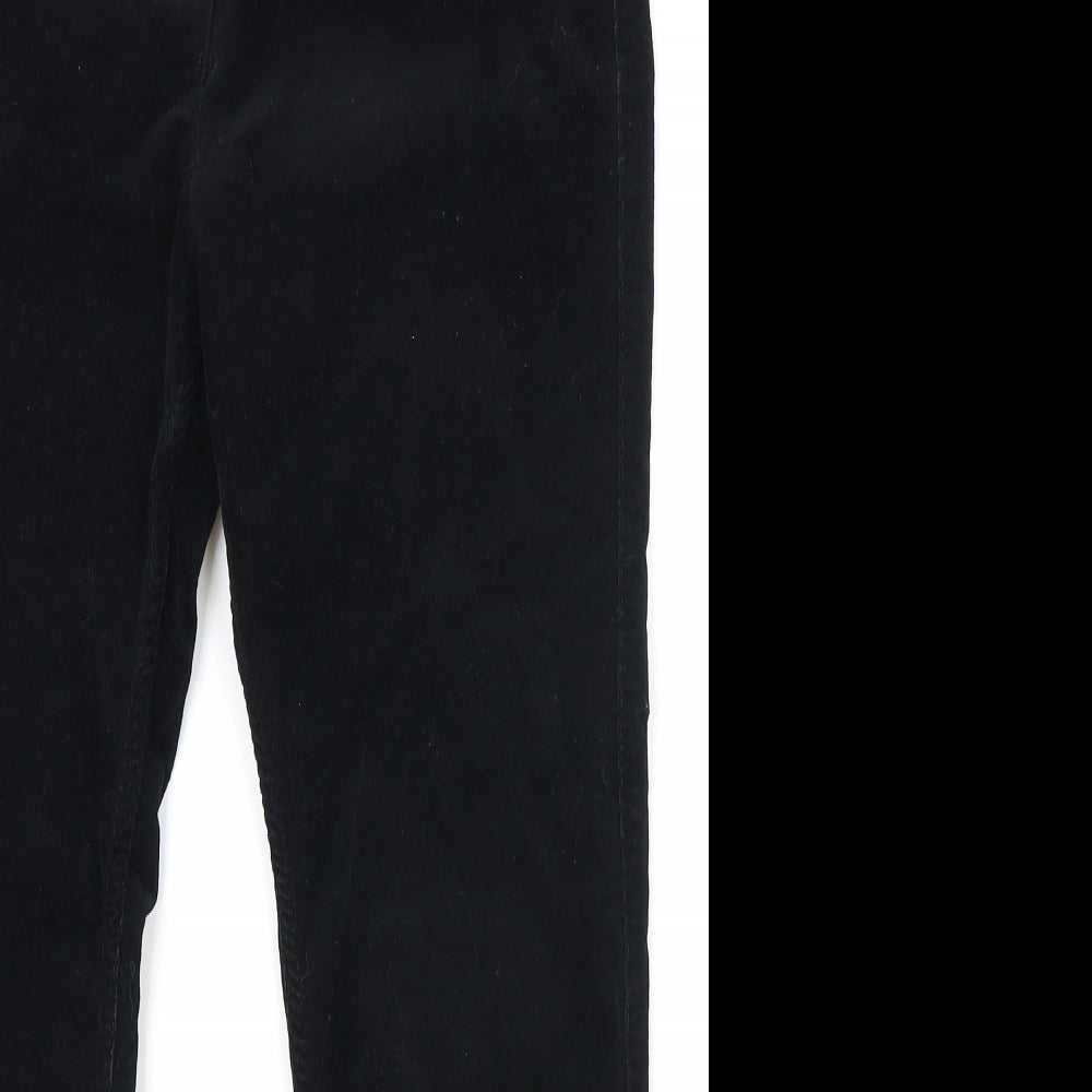 Marks and Spencer Womens Black Cotton Straight Jeans Size 14 Regular Zip