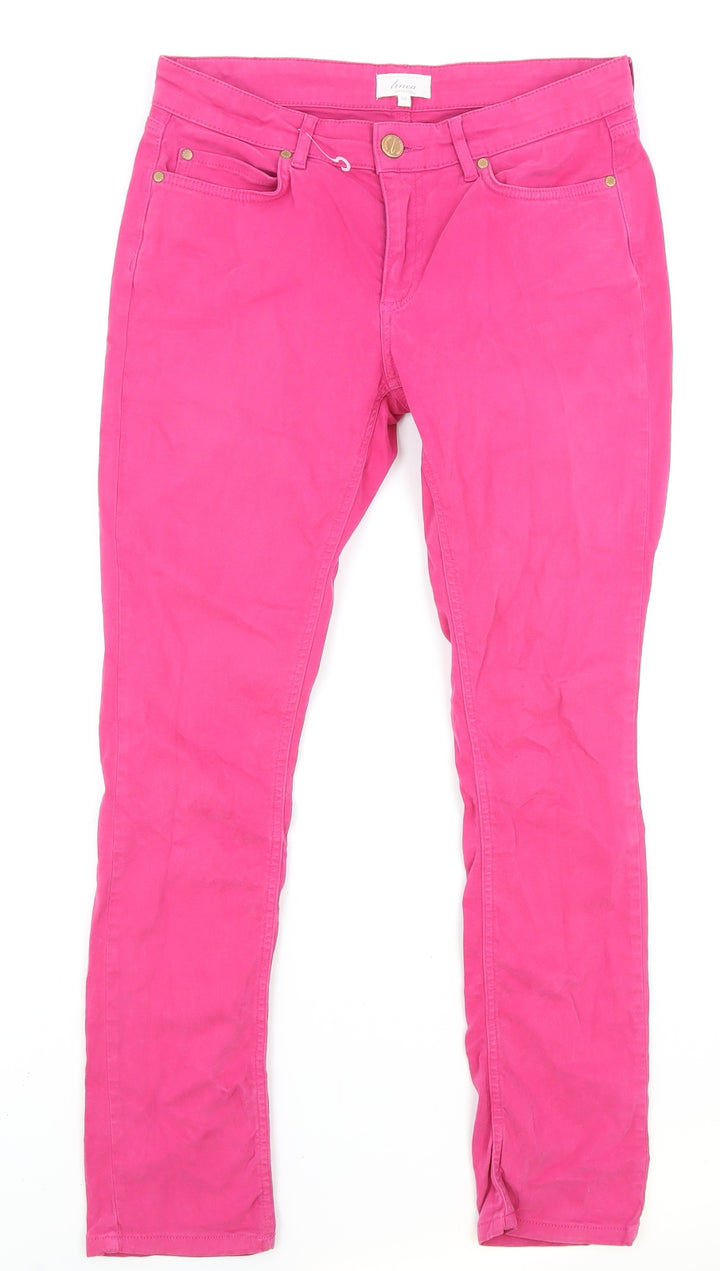 Linea Womens Pink Cotton Skinny Jeans Size 10 Regular Zip