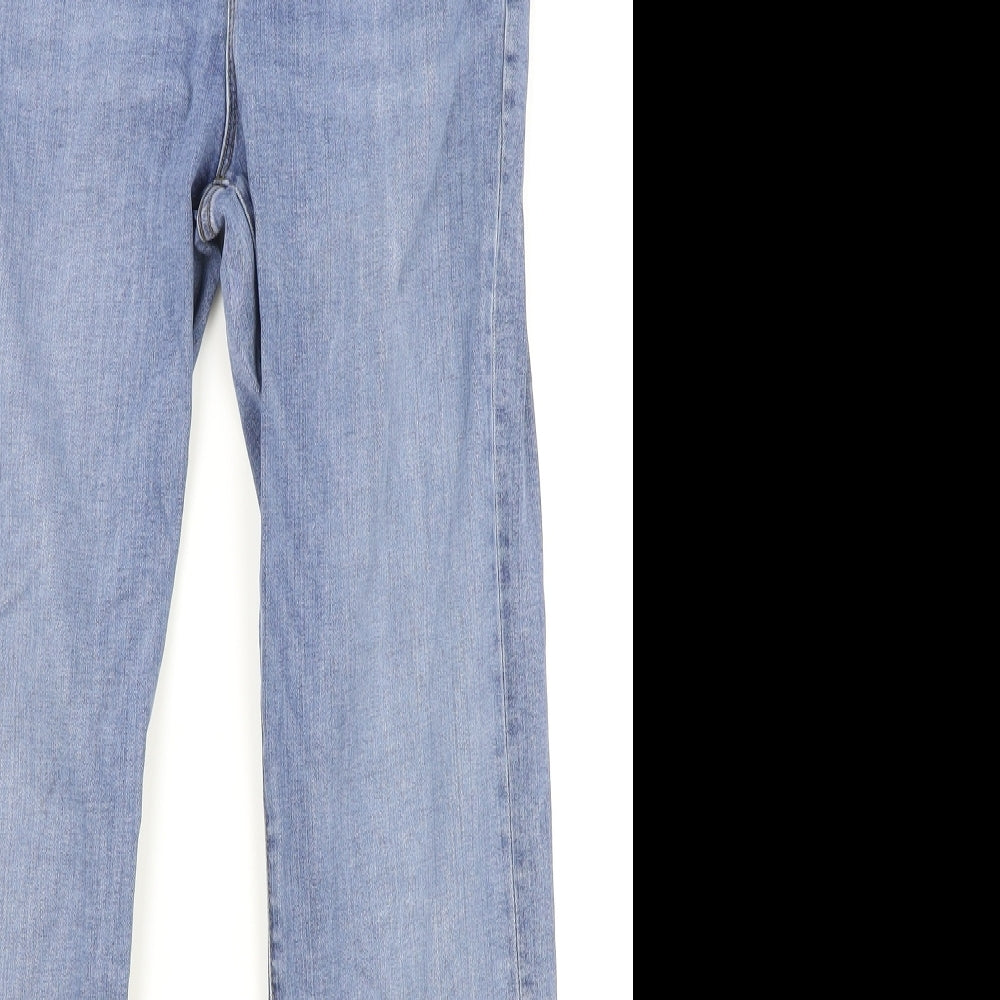 Marks and Spencer Womens Blue Cotton Bootcut Jeans Size 14 Regular Zip
