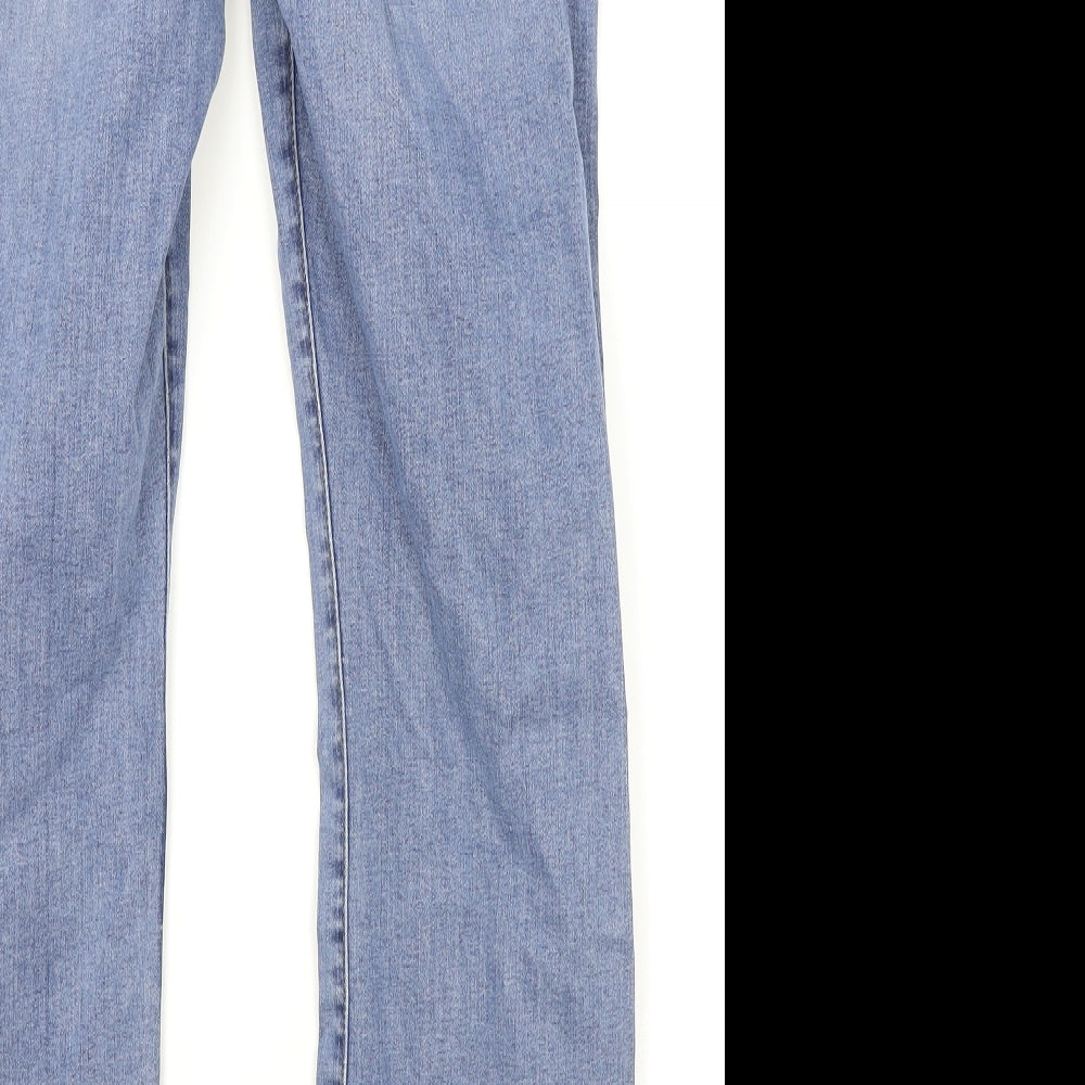 Marks and Spencer Womens Blue Cotton Bootcut Jeans Size 14 Regular Zip