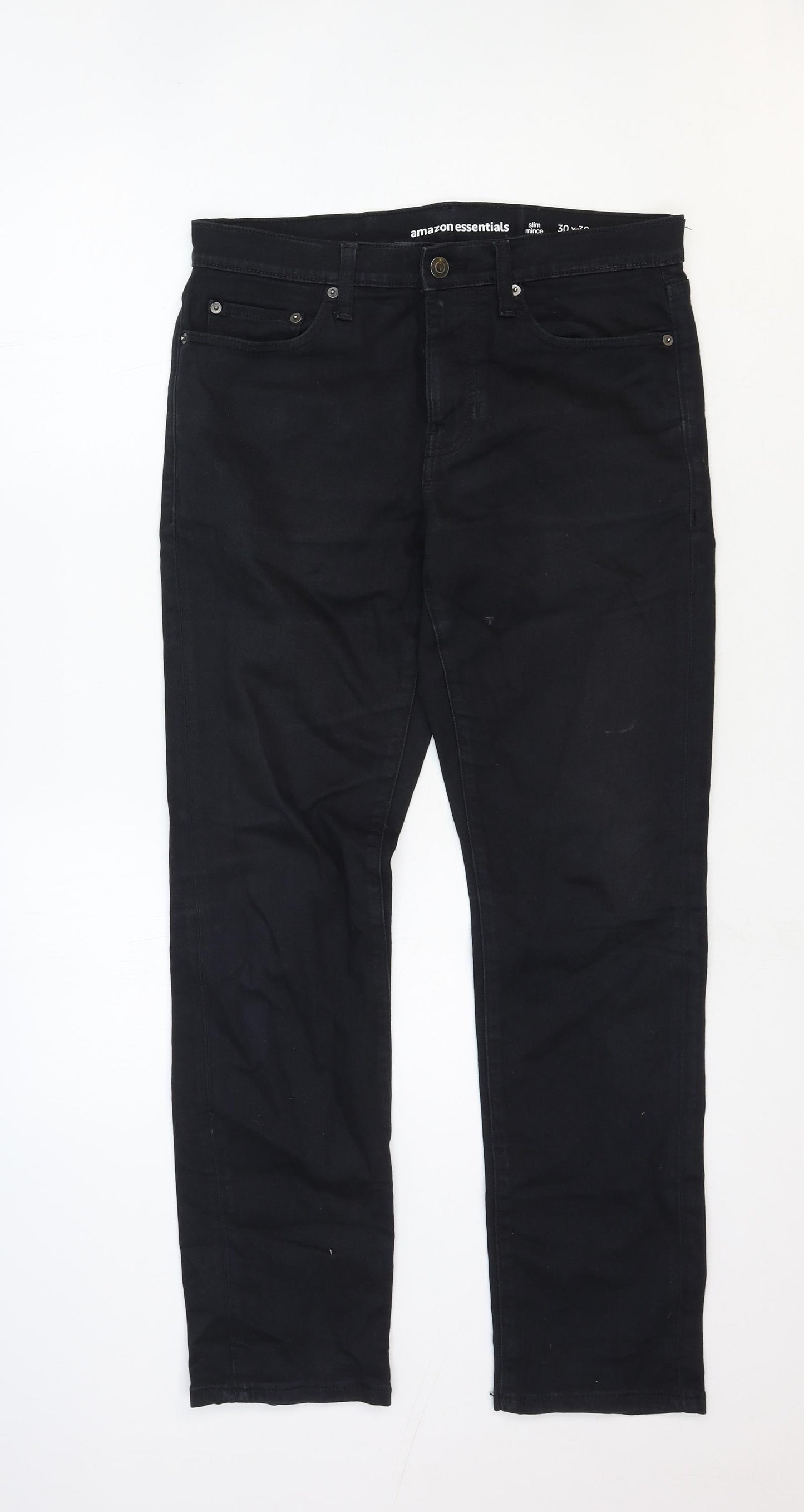 Amazon Mens Black Cotton Straight Jeans Size 36 in Regular Zip