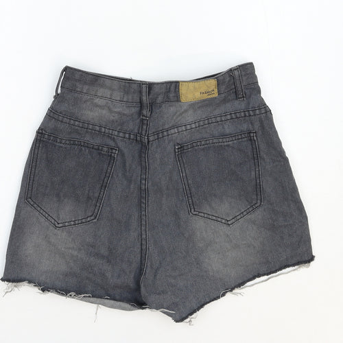 Miss Pineapple Womens Grey Cotton Cut-Off Shorts Size 26 in Regular Zip