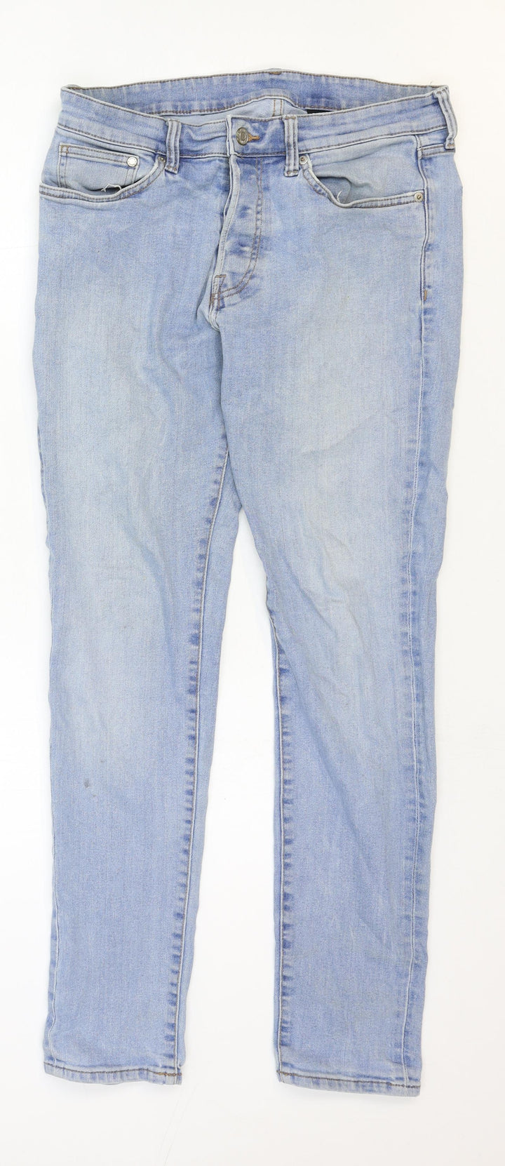 Skinny & Denim Mens Blue Cotton Skinny Jeans Size 32 in Regular Zip