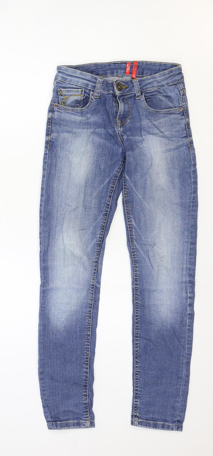 Yez Yez Womens Blue Cotton Skinny Jeans Size 8 Regular Zip