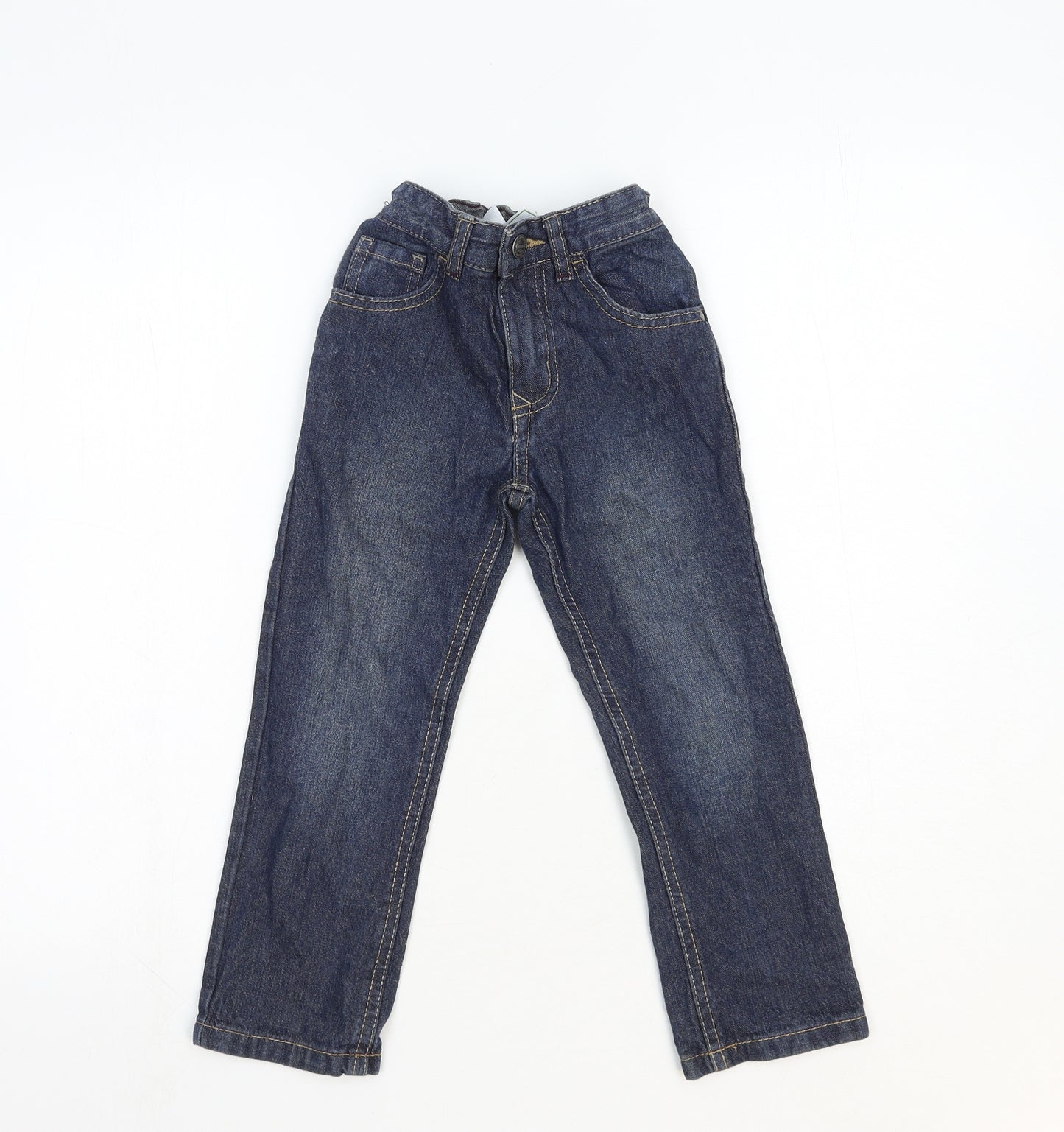 George Boys Blue Cotton Straight Jeans Size 4-5 Years Regular Button