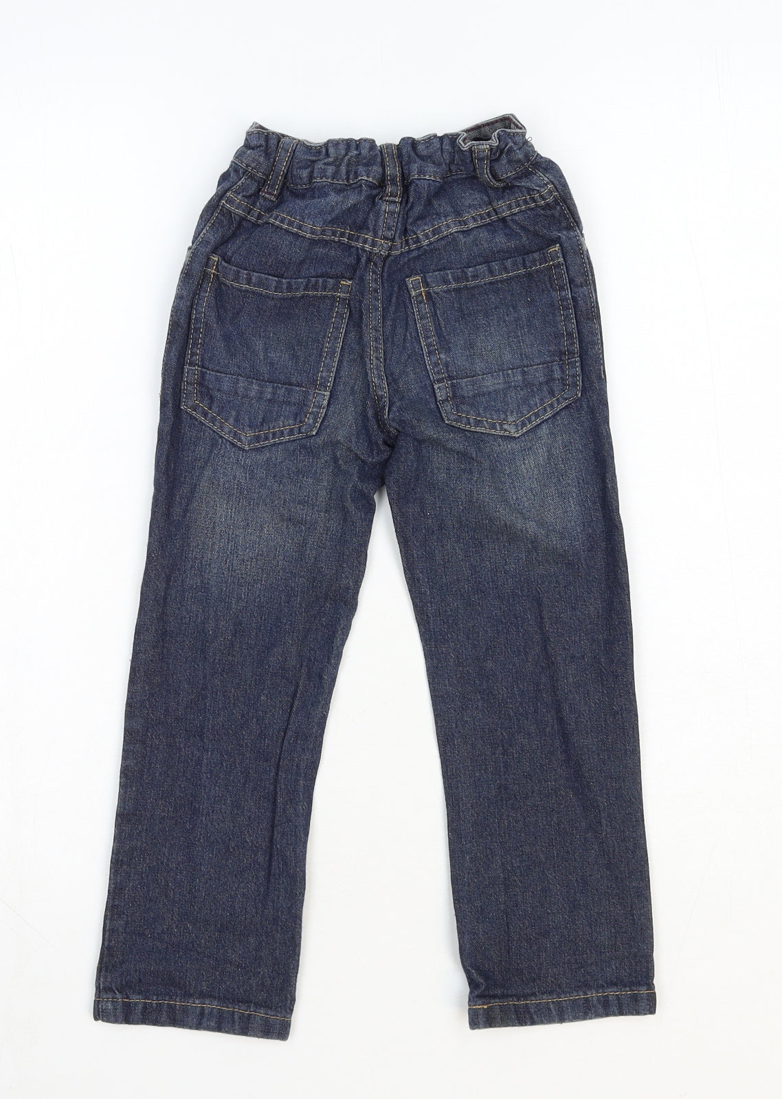 George Boys Blue Cotton Straight Jeans Size 4-5 Years Regular Button