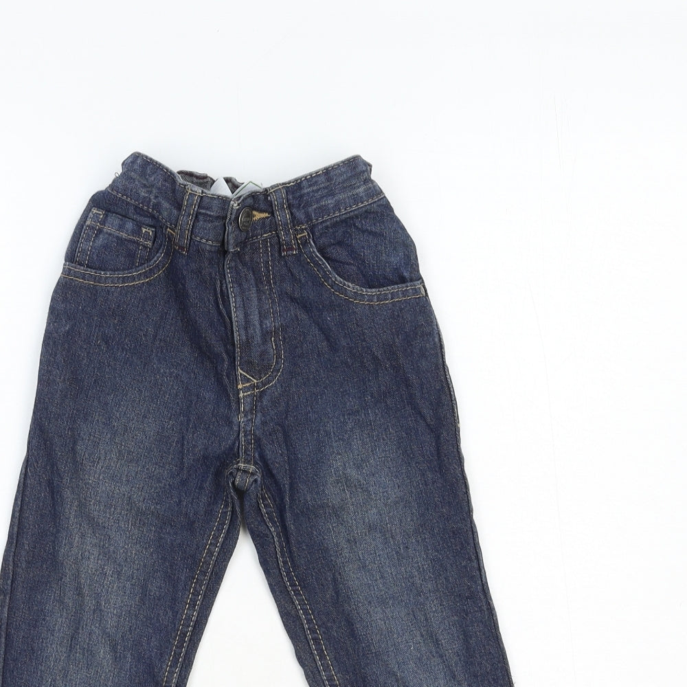 George Boys Blue Cotton Straight Jeans Size 4-5 Years Regular Button