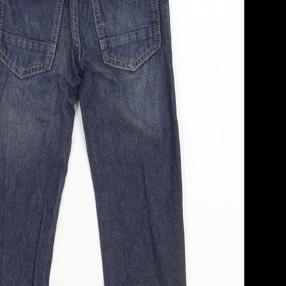 George Boys Blue Cotton Straight Jeans Size 4-5 Years Regular Button