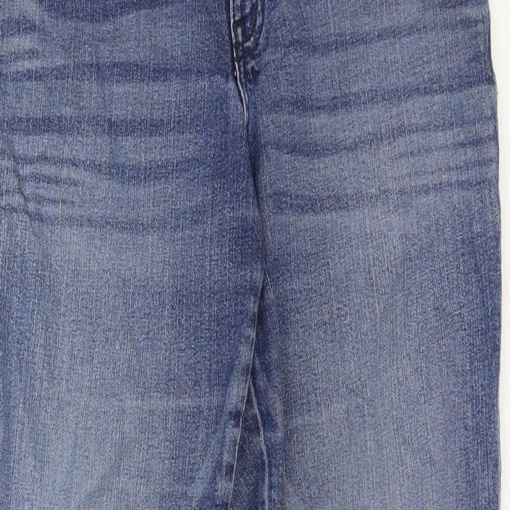 Marks and Spencer Womens Blue Cotton Bootcut Jeans Size 10 Regular Zip
