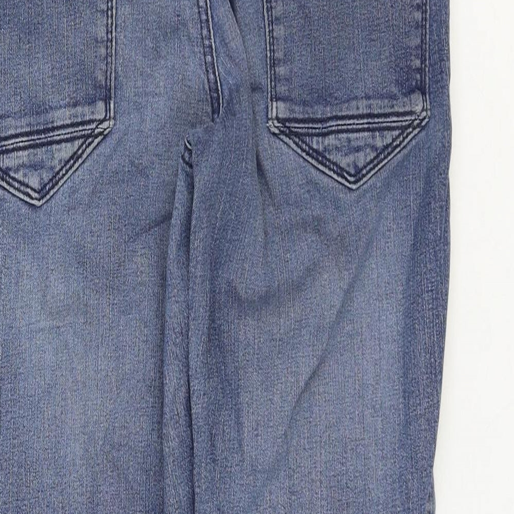 Marks and Spencer Womens Blue Cotton Bootcut Jeans Size 10 Regular Zip