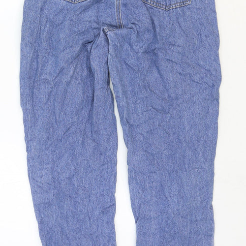 Missguided Womens Blue Cotton Straight Jeans Size 10 Regular Zip