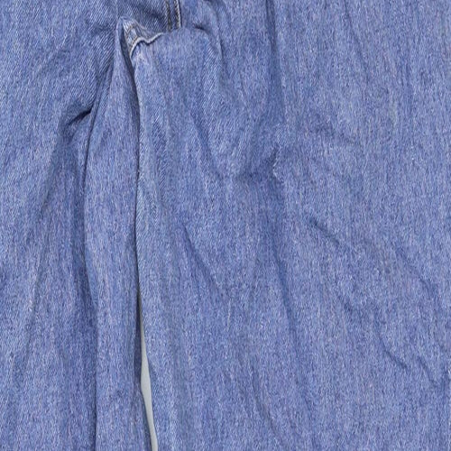Missguided Womens Blue Cotton Straight Jeans Size 10 Regular Zip