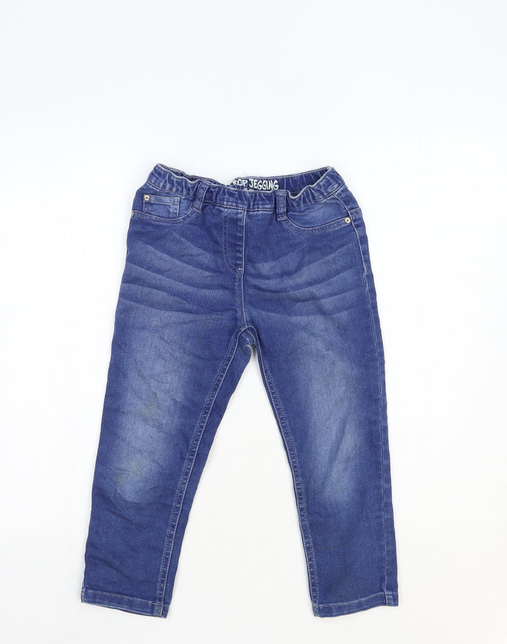 NEXT Girls Blue Cotton Skinny Jeans Size 9 Years Regular