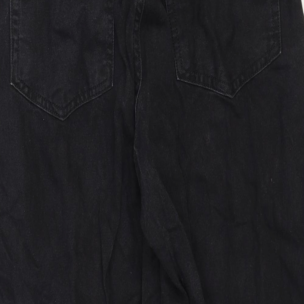 &Denim Womens Black Cotton Straight Jeans Size 12 Regular Zip
