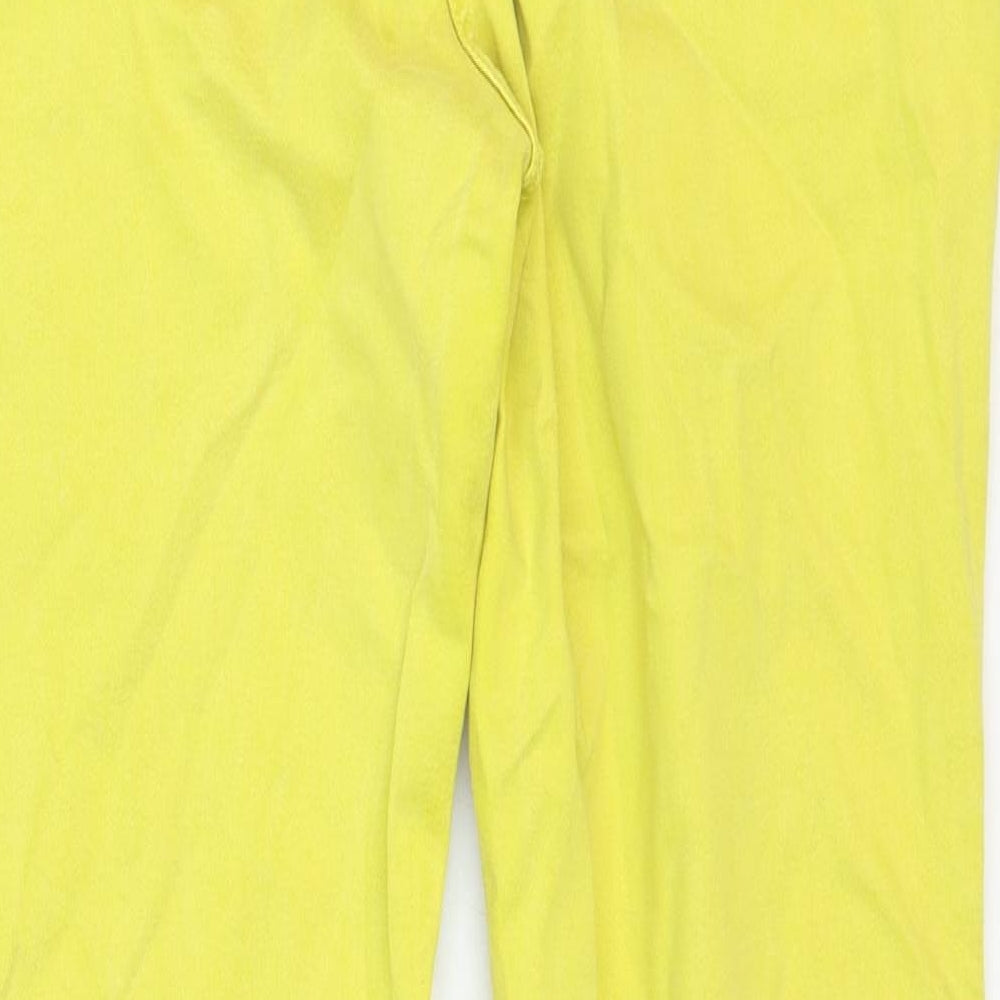 NEXT Womens Yellow Cotton Skinny Jeans Size 14 Regular Zip