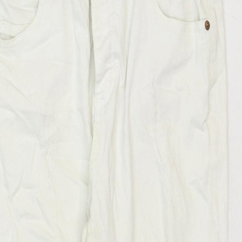 VERO MODA Womens White Cotton Straight Jeans Size 32 in Regular Zip