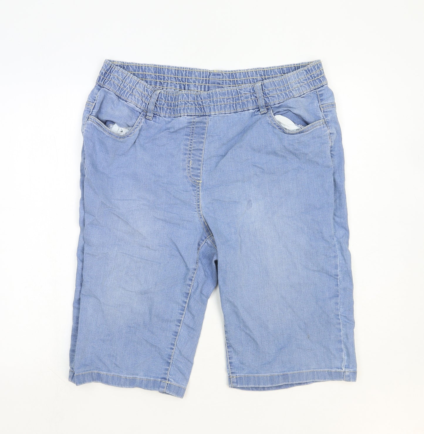 Preworn Womens Blue Cotton Chino Shorts Size 22 Regular
