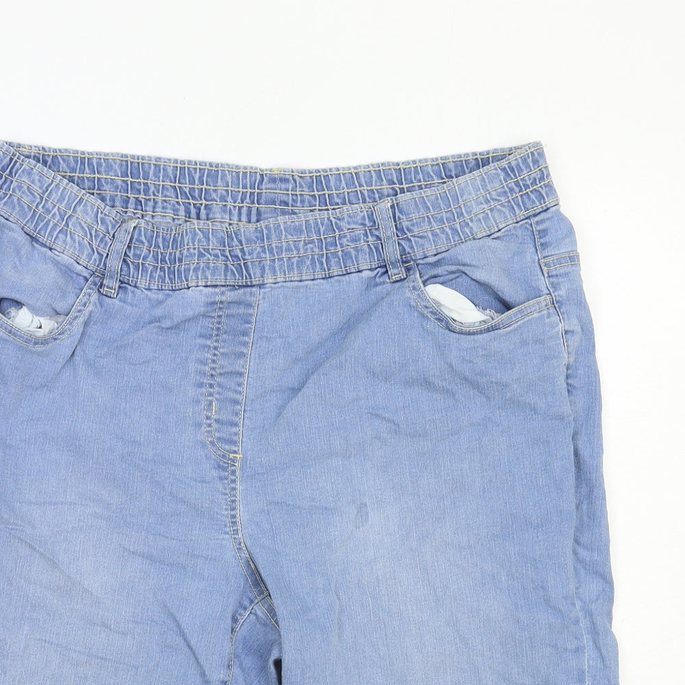 Preworn Womens Blue Cotton Chino Shorts Size 22 Regular