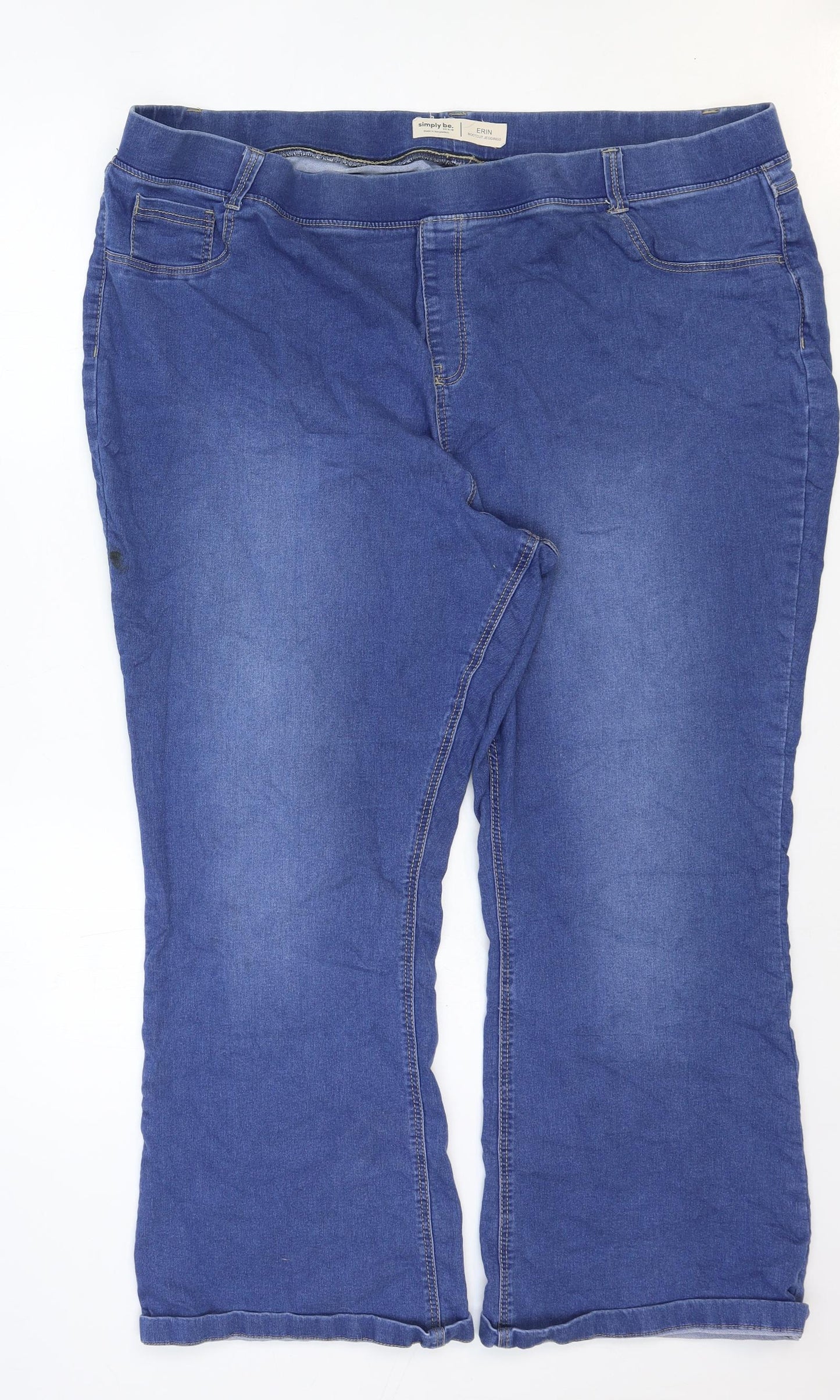 Simply Be Womens Blue Cotton Bootcut Jeans Size 30 Regular