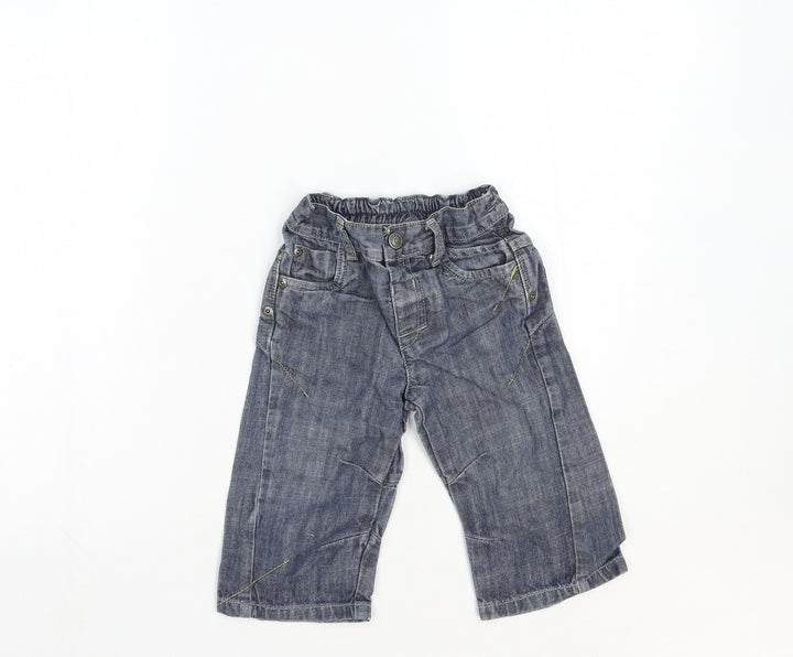 NEXT Boys Blue Cotton Jogger Jeans Size 18-24 Months L50 cm Snap