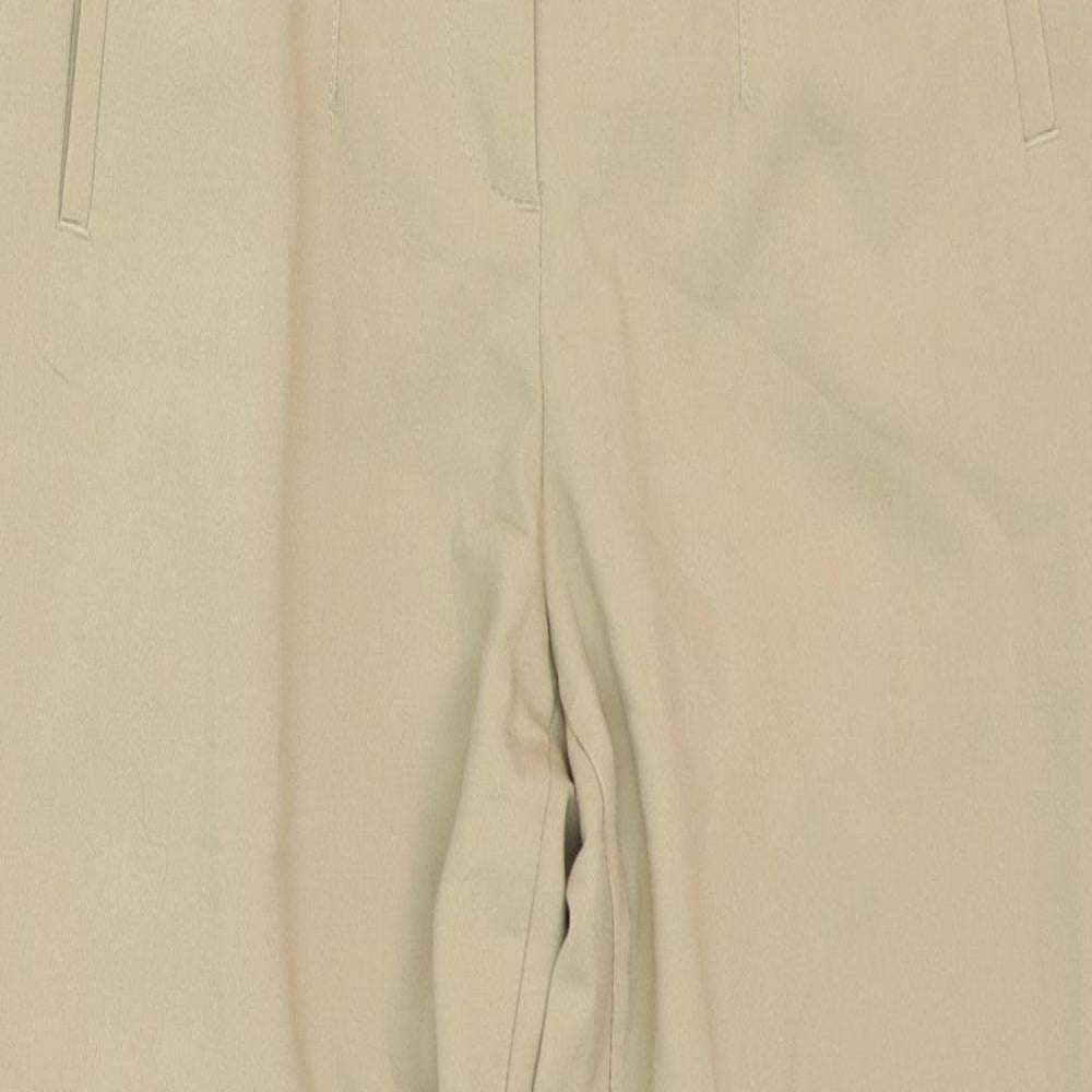 Zara Womens Beige Polyester Trousers Size XS Regular Hook & Loop