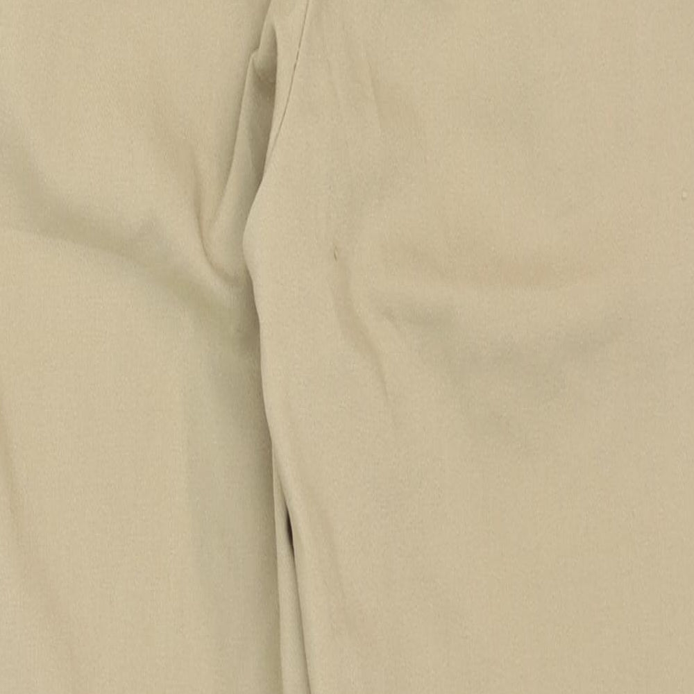 Zara Womens Beige Polyester Trousers Size XS Regular Hook & Loop