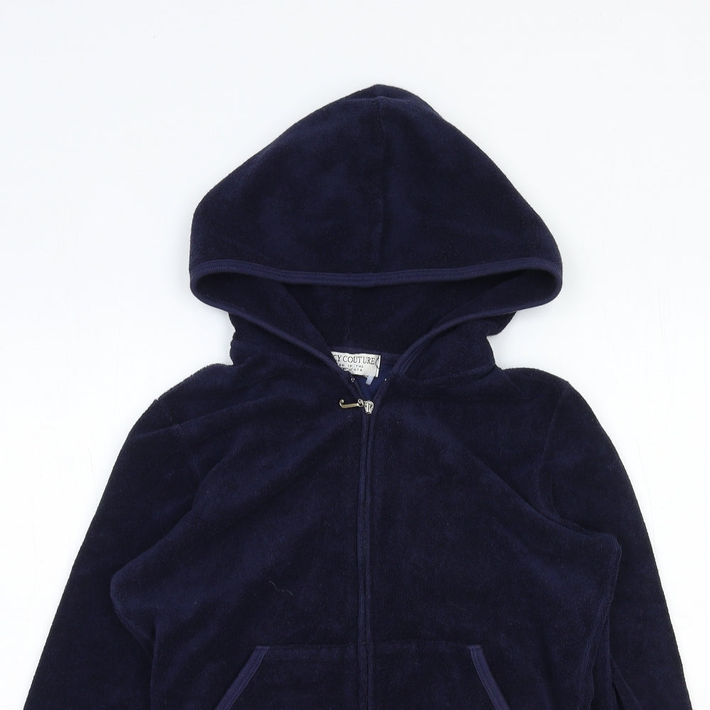Juicy Couture Womens Blue Polyester Full Zip Hoodie Size XL Zip