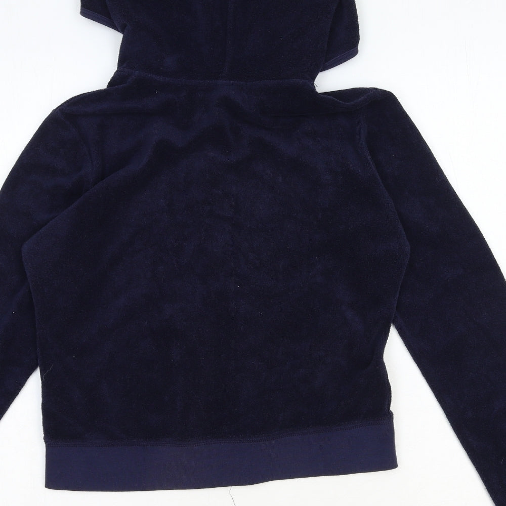 Juicy Couture Womens Blue Polyester Full Zip Hoodie Size XL Zip