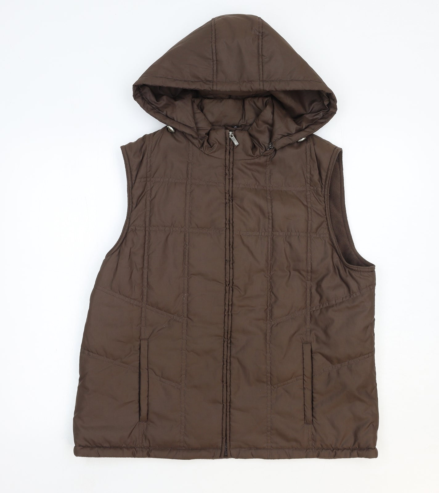 Klass Womens Brown Gilet Jacket Size 14 Zip