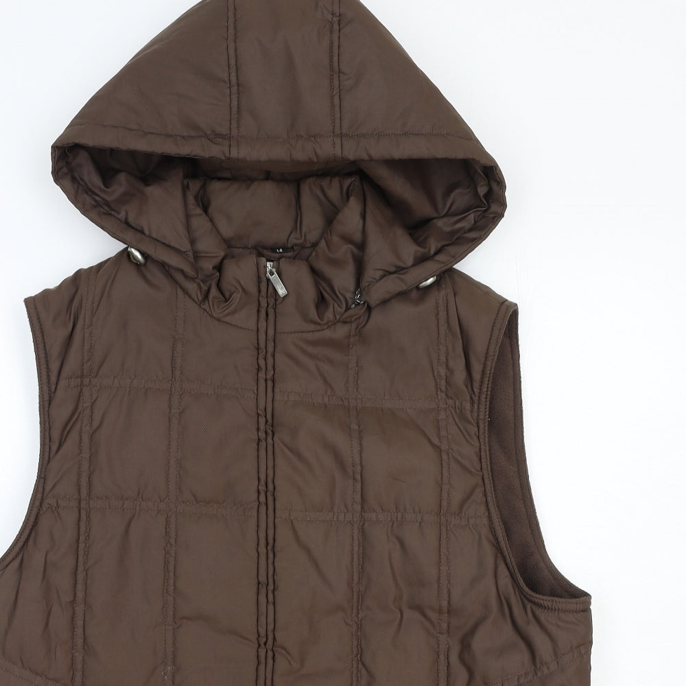Klass Womens Brown Gilet Jacket Size 14 Zip