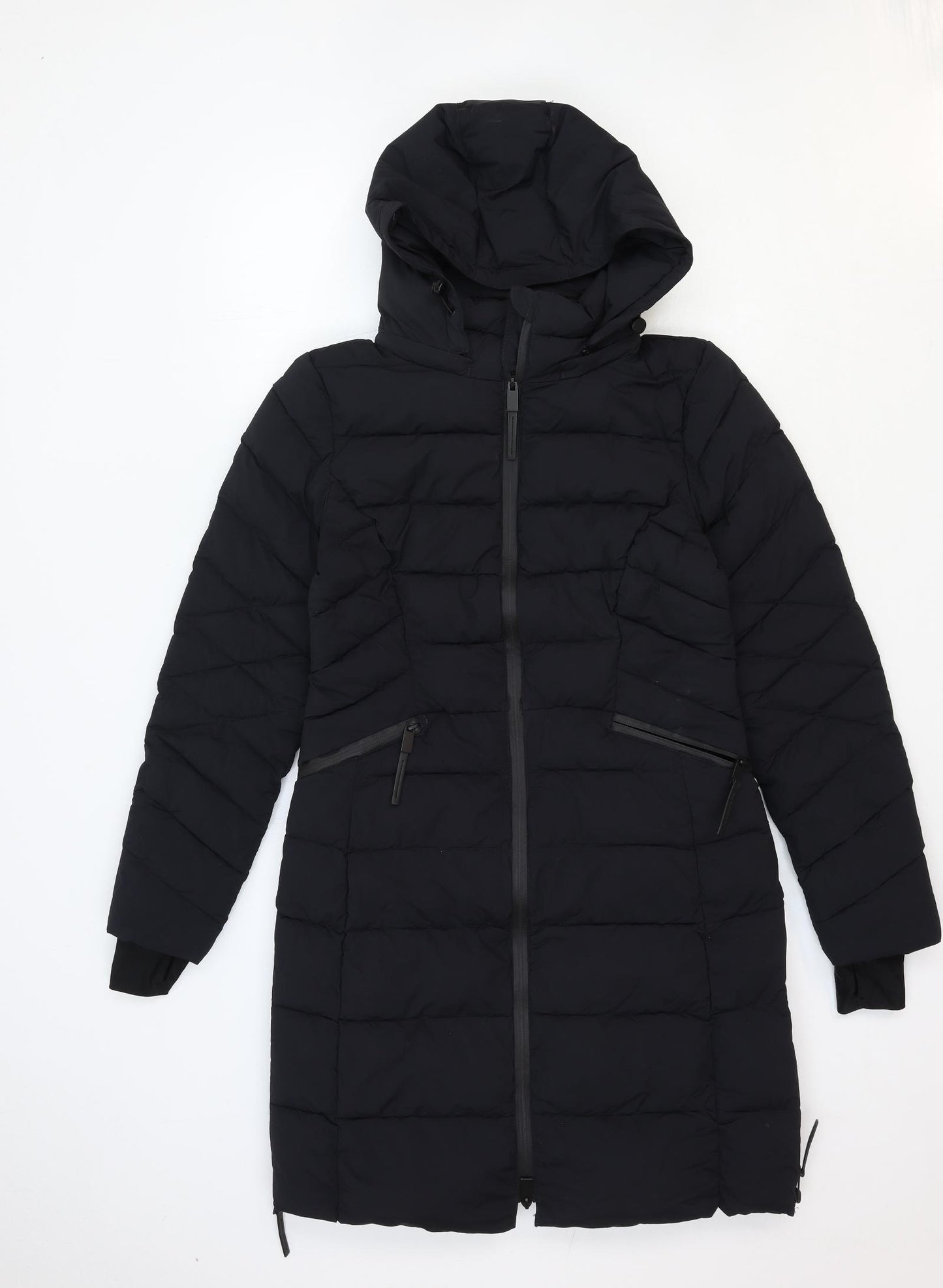 Good Move Womens Black Quilted Coat Size 10 Zip