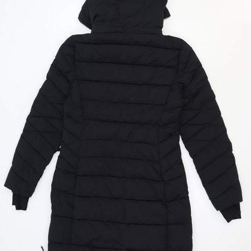 Good Move Womens Black Quilted Coat Size 10 Zip