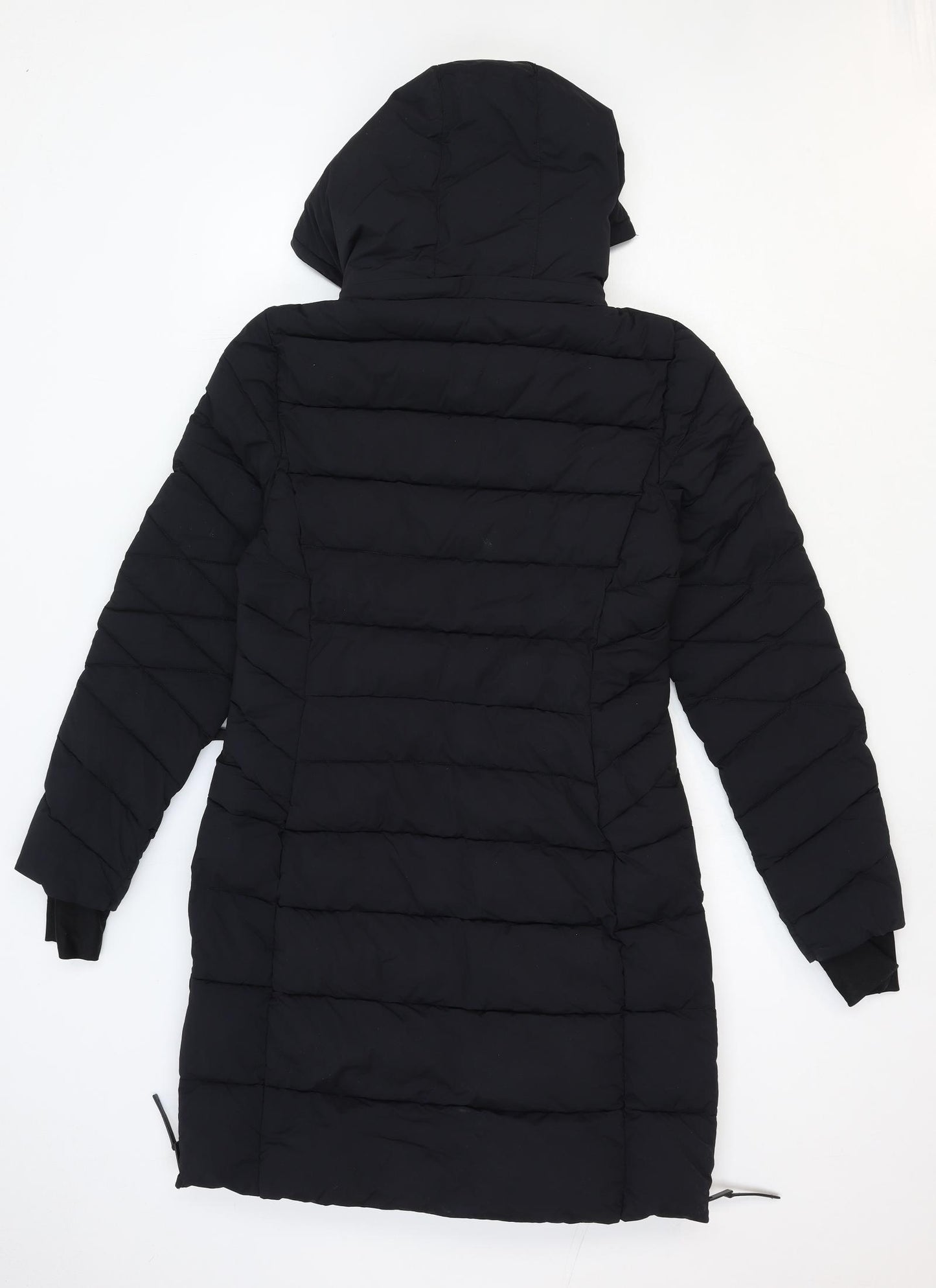 Good Move Womens Black Quilted Coat Size 10 Zip