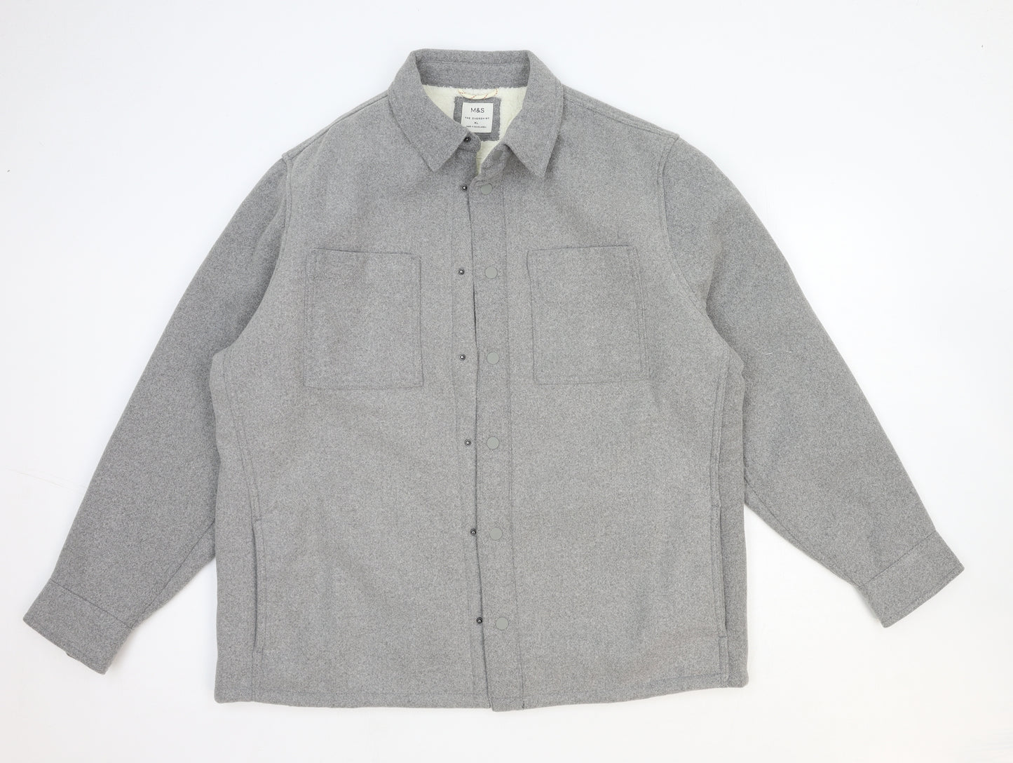Marks and Spencer Mens Grey Jacket Size 3XL Snap