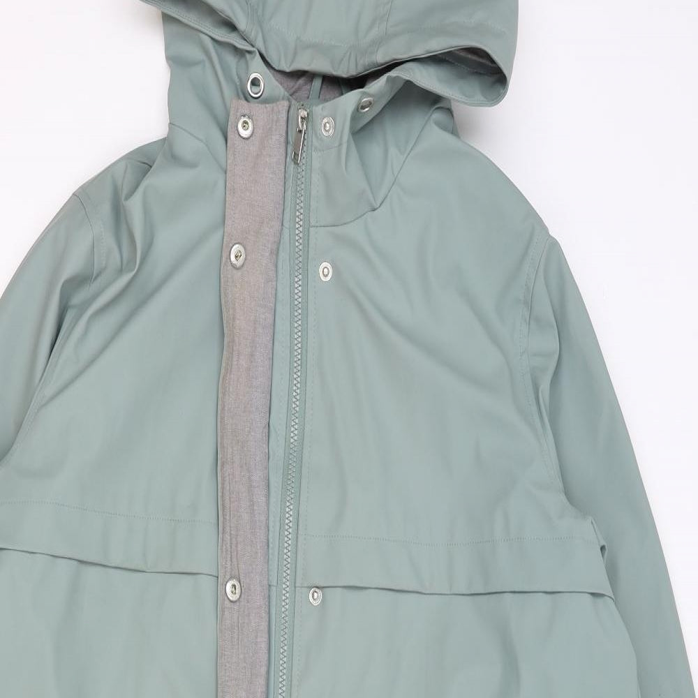 TU Womens Green Rain Coat Coat Size 18 Zip