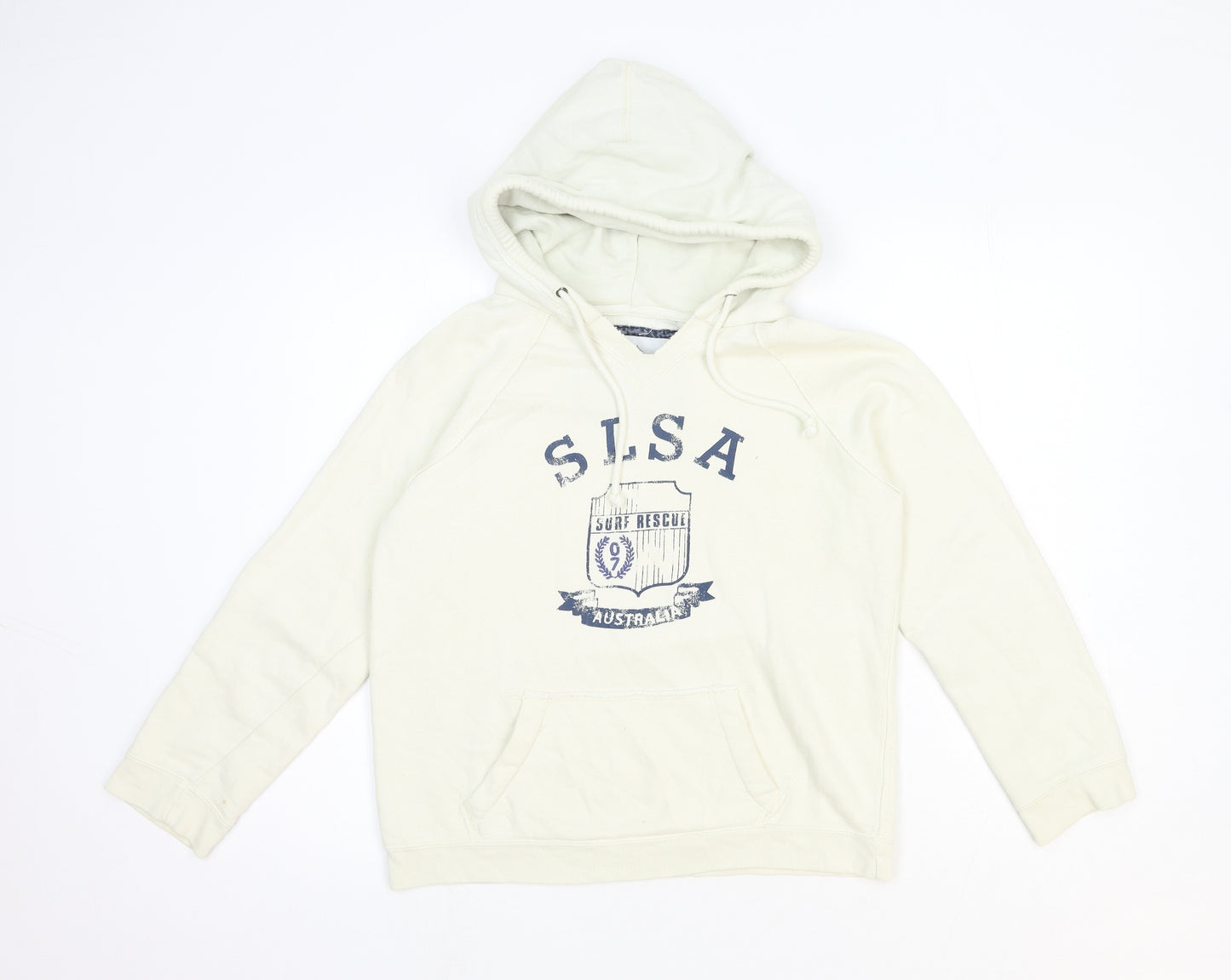 Between the flags Womens White Cotton Pullover Hoodie Size 10 Pullover - SLSA