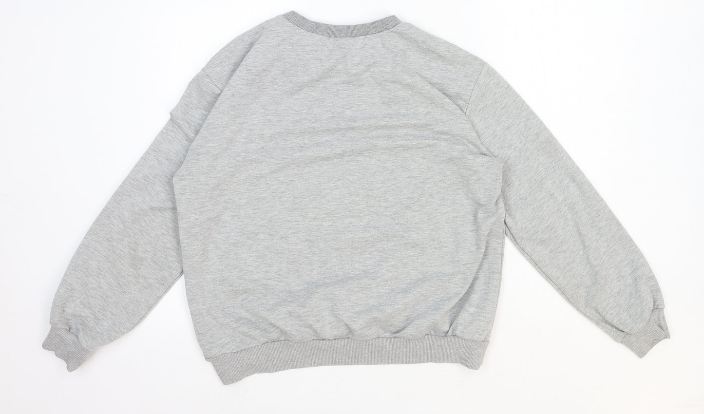 SheIn Womens Grey Cotton Pullover Sweatshirt Size L Pullover - Planet Motif