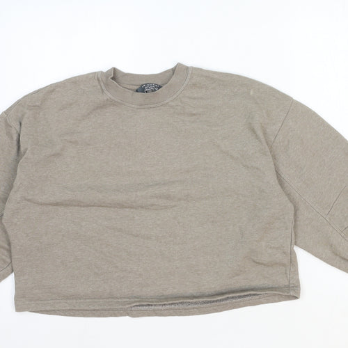 Primark Womens Brown Cotton Pullover Sweatshirt Size 6 Pullover - Cropped