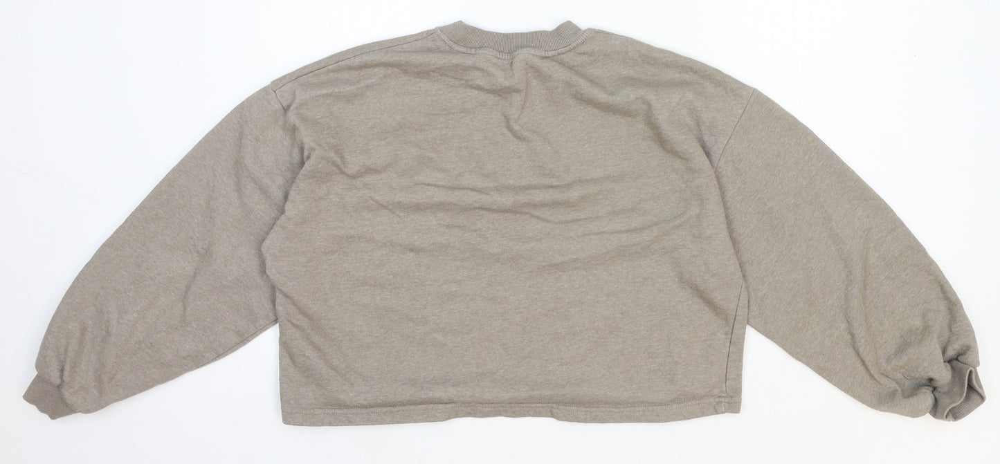 Primark Womens Brown Cotton Pullover Sweatshirt Size 6 Pullover - Cropped