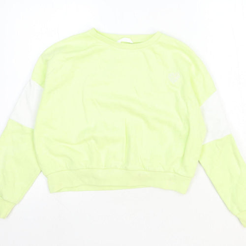 Marks and Spencer Girls Yellow Cotton Pullover Sweatshirt Size 10-11 Years Pullover