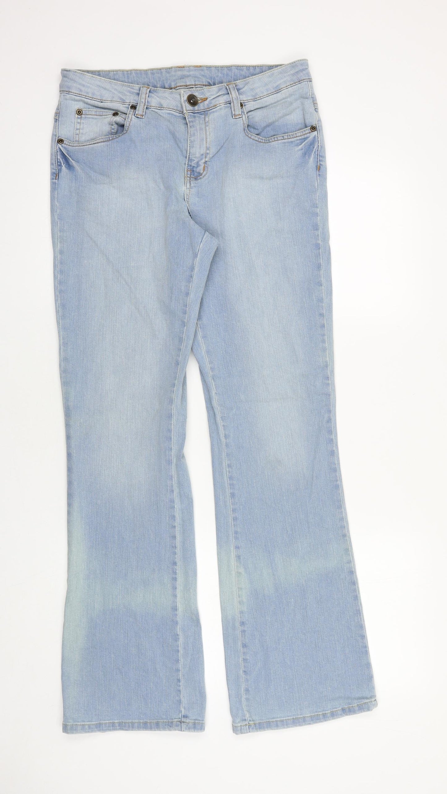 Papaya Womens Blue Cotton Bootcut Jeans Size 30 in L31 in Regular Zip