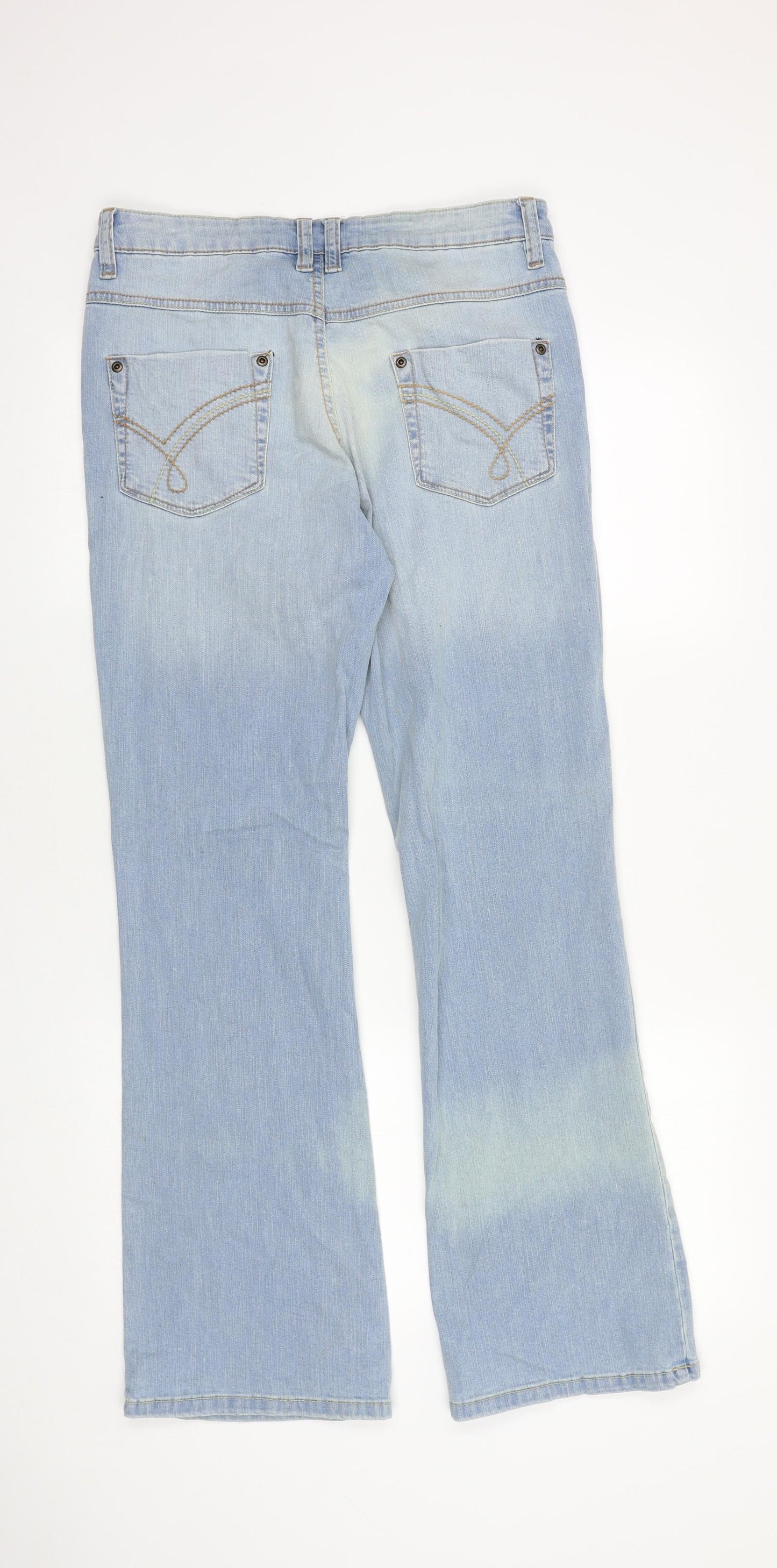 Papaya Womens Blue Cotton Bootcut Jeans Size 30 in L31 in Regular Zip