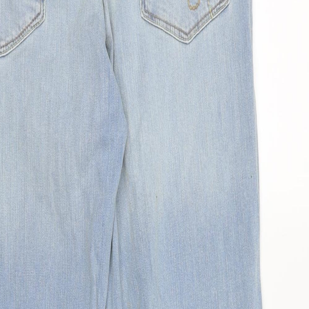 Papaya Womens Blue Cotton Bootcut Jeans Size 30 in L31 in Regular Zip